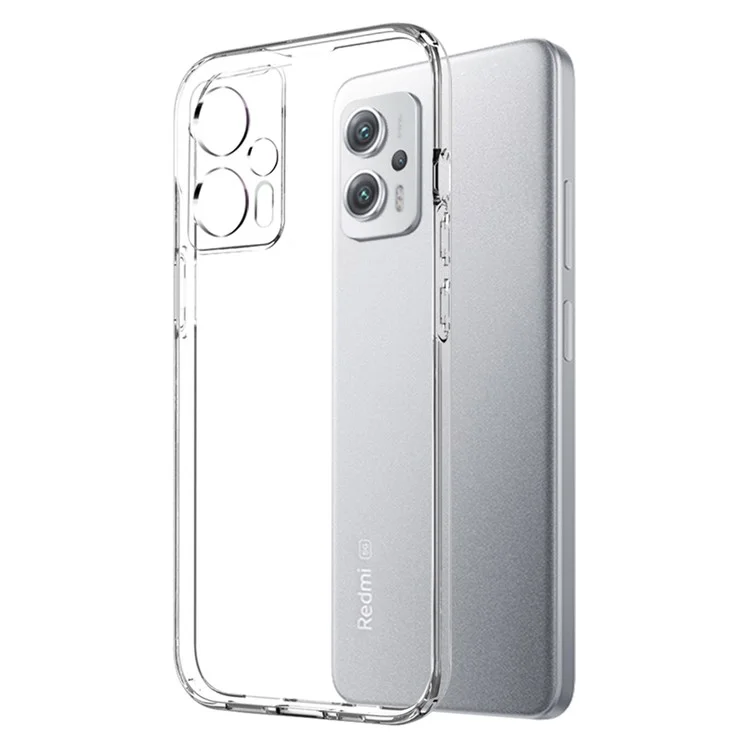 NORTHJO Pour Xiaomi Redmi Note 11T Pro 5G / Note 11T Pro+ 5G / Note 12T Pro 5G / Poco X4 GT 5G / Redmi K50i 5G Coque de téléphone arrière en TPU anti-chute 2-en-1 + Protecteur d'écran en verre trempé anti-rayures - Transparent