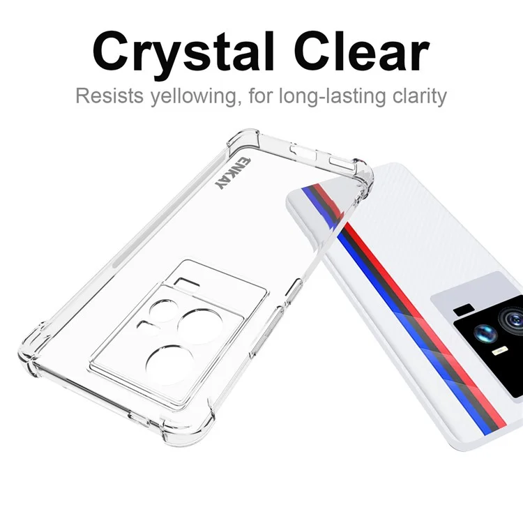 ENKAY HAT PRINCE For vivo iQOO 11 5G Super Transparent TPU Mobile Phone Case Thickened Corners Anti-slip Strip Edge Clear Smartphone Cover