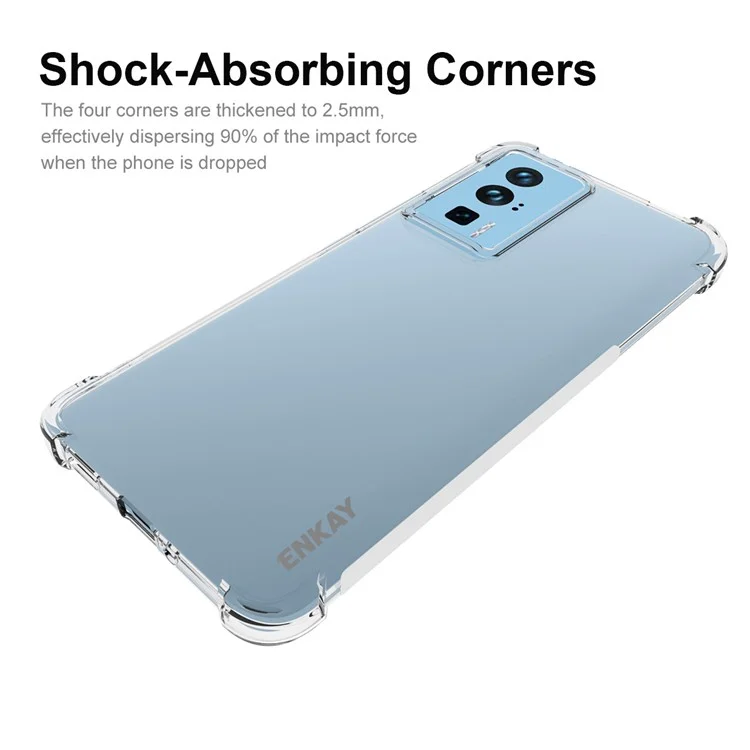 ENKAY HAT PRINCE For Xiaomi Poco F5 Pro 5G / Redmi K60 Pro 5G / K60 5G Shockproof TPU Cell Phone Cover Thickened Corners Anti-slip Strip Edge Clear Smartphone Case