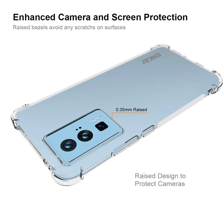 ENKAY HAT PRINCE For Xiaomi Poco F5 Pro 5G / Redmi K60 Pro 5G / K60 5G Shockproof TPU Cell Phone Cover Thickened Corners Anti-slip Strip Edge Clear Smartphone Case