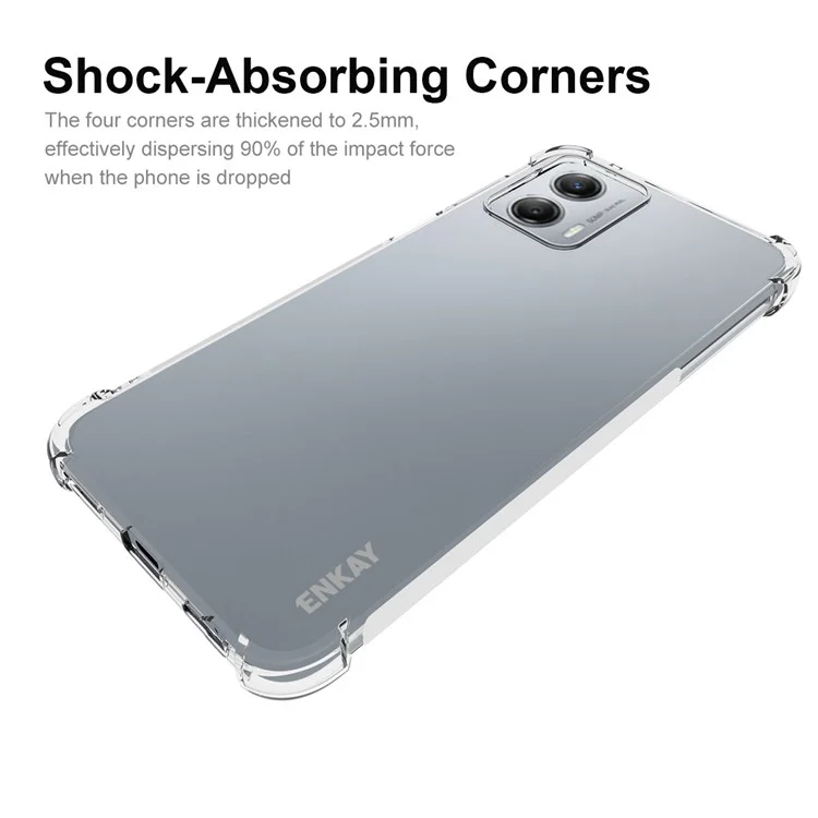 ENKAY HAT PRINCE Custodia Telefonica Trasparente in TPU per Motorola Moto G 5G (2023), Angoli Rinforzati Antiscivolo Bordo Chiaro Copertura Telefonica