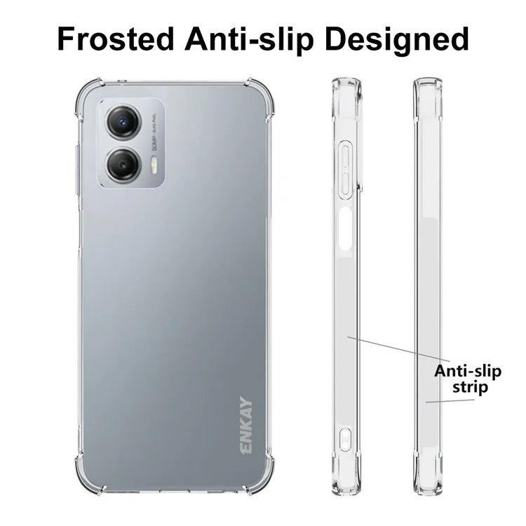 ENKAY HAT PRINCE Custodia Telefonica Trasparente in TPU per Motorola Moto G 5G (2023), Angoli Rinforzati Antiscivolo Bordo Chiaro Copertura Telefonica