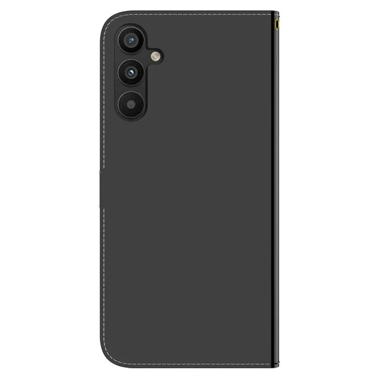 Per Samsung Galaxy A34 5G Antiimpronta PU Pelle Portafoglio Custodia Telefono Superficie Specchio-like Chiusura Magnetica Supporto Flip Phone Cover con Cinghia - Nero