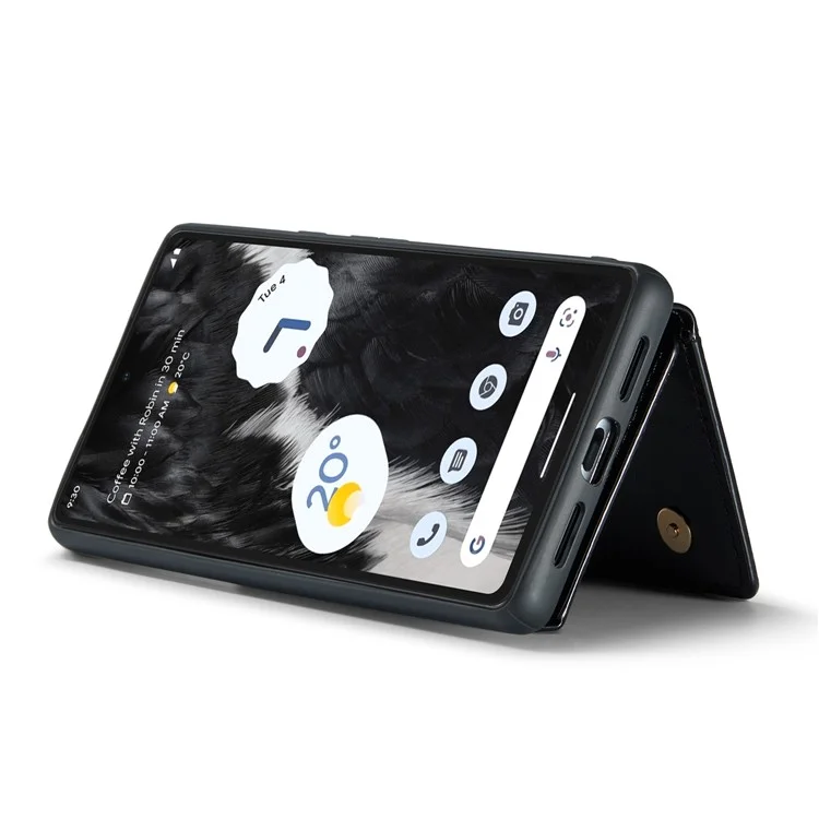 DG.MING M3 Series For Google Pixel 7 5G Magnetic Detachable Glitter Bling Powder PU Leather Phone Cover Wallet Kickstand Shockproof Phone Case - Negro