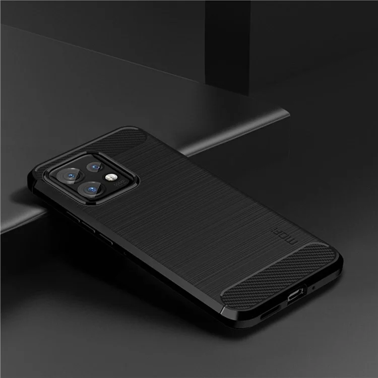 MOFI JK TPU Series-1 Custodia Protettiva per Motorola Moto Edge 40 Pro 5G / Moto X40 5G Fibra di Carbonio Spazzolata TPU Custodia Posteriore per Telefono - Nero