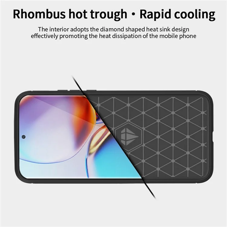MOFI JK TPU Series-1 Custodia Protettiva per Motorola Moto Edge 40 Pro 5G / Moto X40 5G Fibra di Carbonio Spazzolata TPU Custodia Posteriore per Telefono - Nero