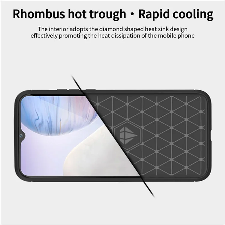 MOFI JK TPU Serie-1 per vivo Y02 4G Custodia Slim per Telefono Fibra di Carbonio Spazzolata Anti-graffio Custodia Posteriore TPU - Nera
