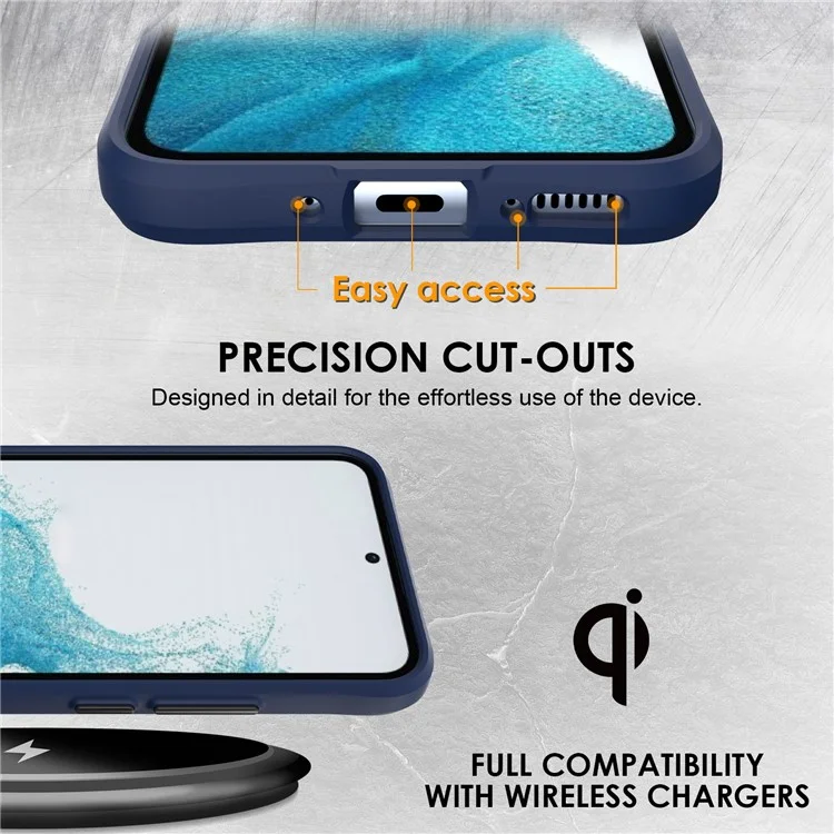 Combat X Mode Für Samsung Galaxy A54 5G Transparentes Handy-Cover Harte PC Weiche TPU Schutzhülle Handyhülle - Blau