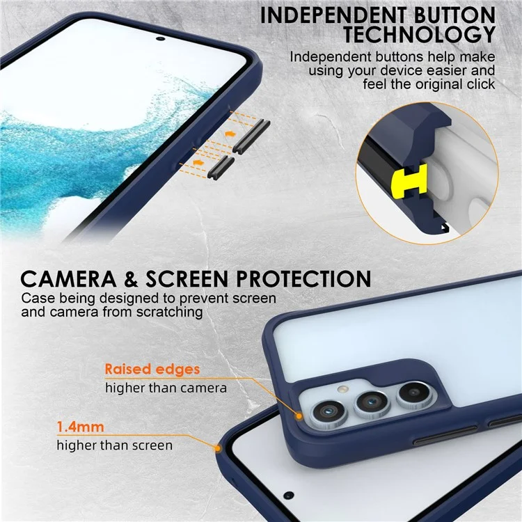 Combat X Mode Für Samsung Galaxy A54 5G Transparentes Handy-Cover Harte PC Weiche TPU Schutzhülle Handyhülle - Blau