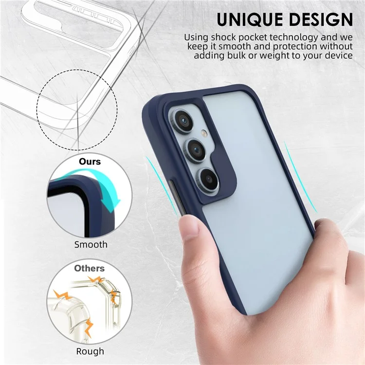 Combat X Mode Für Samsung Galaxy A54 5G Transparentes Handy-Cover Harte PC Weiche TPU Schutzhülle Handyhülle - Blau