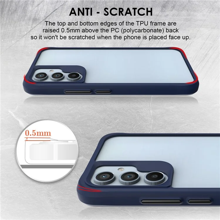 Combat X Mode Für Samsung Galaxy A54 5G Transparentes Handy-Cover Harte PC Weiche TPU Schutzhülle Handyhülle - Blau
