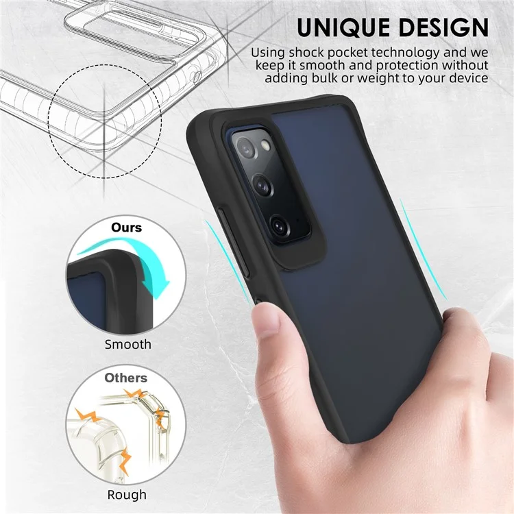 Étui de protection pour Samsung Galaxy S20 FE / S20 FE 5G / S20 Fan Edition / S20 Fan Edition 5G / S20 Lite / S20 FE 2022, en PC transparent + TPU, mode Combat X, noir