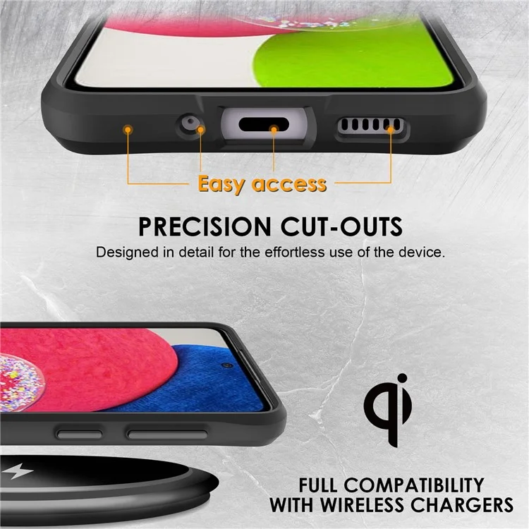 Combat X Mode For Samsung Galaxy A33 5G Transparent Phone Case Hard PC Soft TPU Non-slip Wear-resistant Phone Back Cover - Black