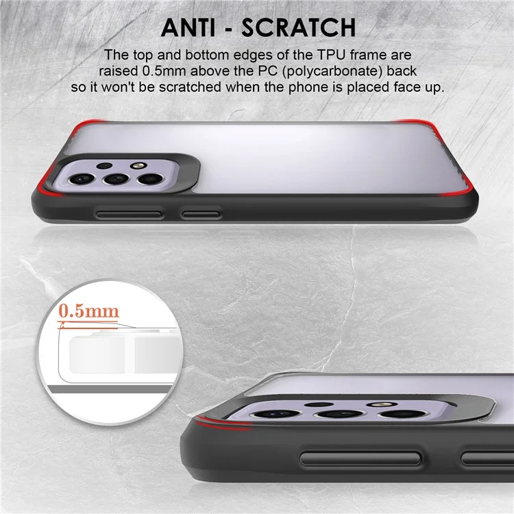 Combat X Mode For Samsung Galaxy A33 5G Transparent Phone Case Hard PC Soft TPU Non-slip Wear-resistant Phone Back Cover - Black