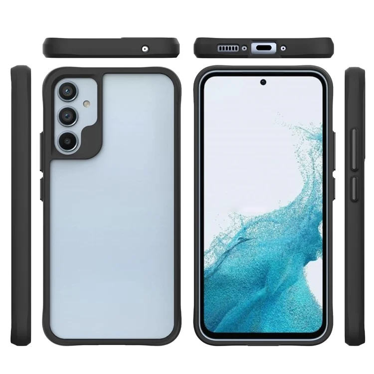 Combat X Mode For Samsung Galaxy A34 5G Transparent Phone Case Soft TPU Hard PC Corners Shockproof Protection Cover - Black