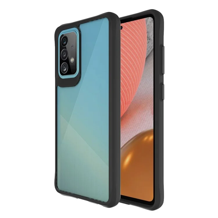 Combat X Mode For Samsung Galaxy A52 4G / 5G / A52s 5G Reinforced Corners Clear Case Soft TPU Hard PC Anti-Scratch Phone Cover - Black