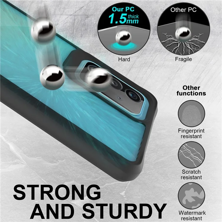 Combat X Mode For Samsung Galaxy A52 4G / 5G / A52s 5G Reinforced Corners Clear Case Soft TPU Hard PC Anti-Scratch Phone Cover - Black