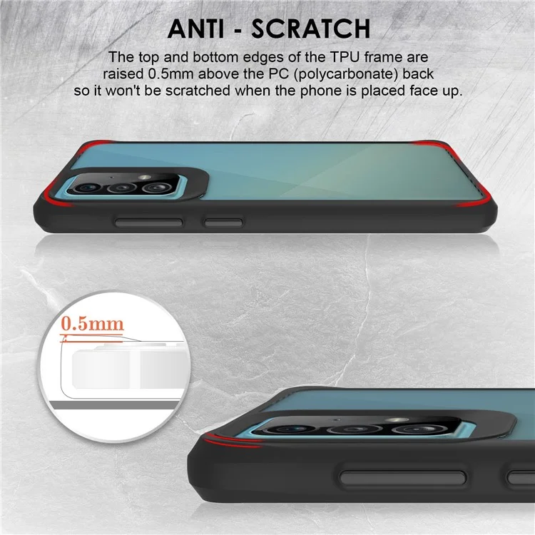 Combat X Mode For Samsung Galaxy A52 4G / 5G / A52s 5G Reinforced Corners Clear Case Soft TPU Hard PC Anti-Scratch Phone Cover - Black