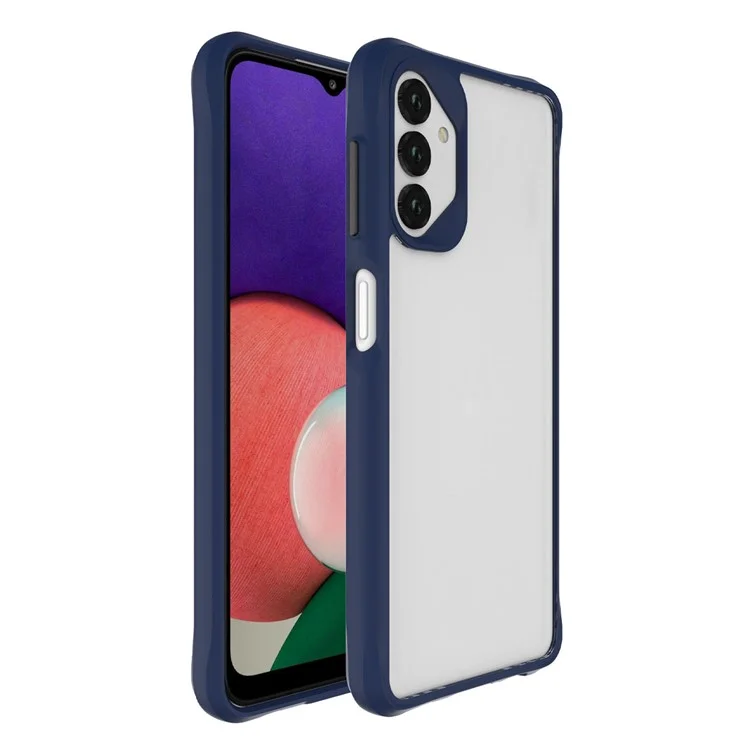 Combat X Mode For Samsung Galaxy A13 4G / 5G / A04s 4G (164.7mm) / A04 4G (164.4mm) Clear Phone Case Soft TPU Hard PC Cover - Blue