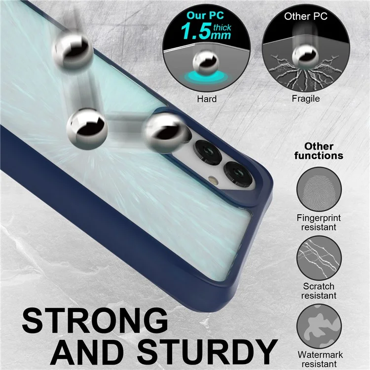 Combat X Mode For Samsung Galaxy A13 4G / 5G / A04s 4G (164.7mm) / A04 4G (164.4mm) Clear Phone Case Soft TPU Hard PC Cover - Blue