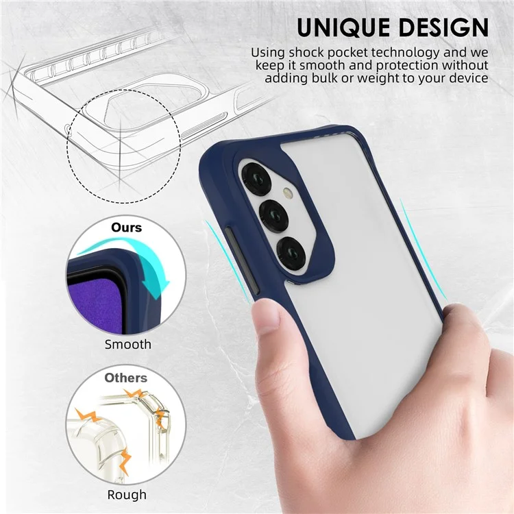 Combat X Mode For Samsung Galaxy A13 4G / 5G / A04s 4G (164.7mm) / A04 4G (164.4mm) Clear Phone Case Soft TPU Hard PC Cover - Blue