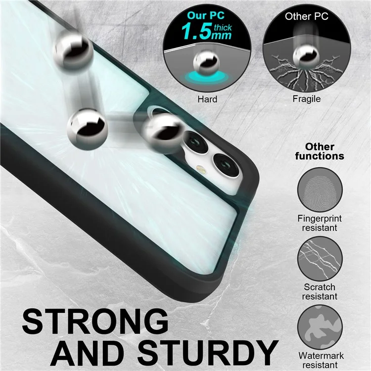 Combat X Mode For Samsung Galaxy A14 5G / A14 4G Four Corner Protection Phone Case Soft TPU Hard PC Shockproof Clear Cover - Black