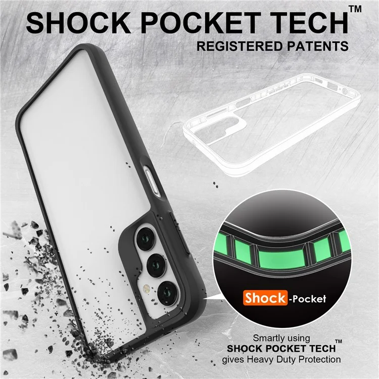 Combat X Mode For Samsung Galaxy A14 5G / A14 4G Four Corner Protection Phone Case Soft TPU Hard PC Shockproof Clear Cover - Black