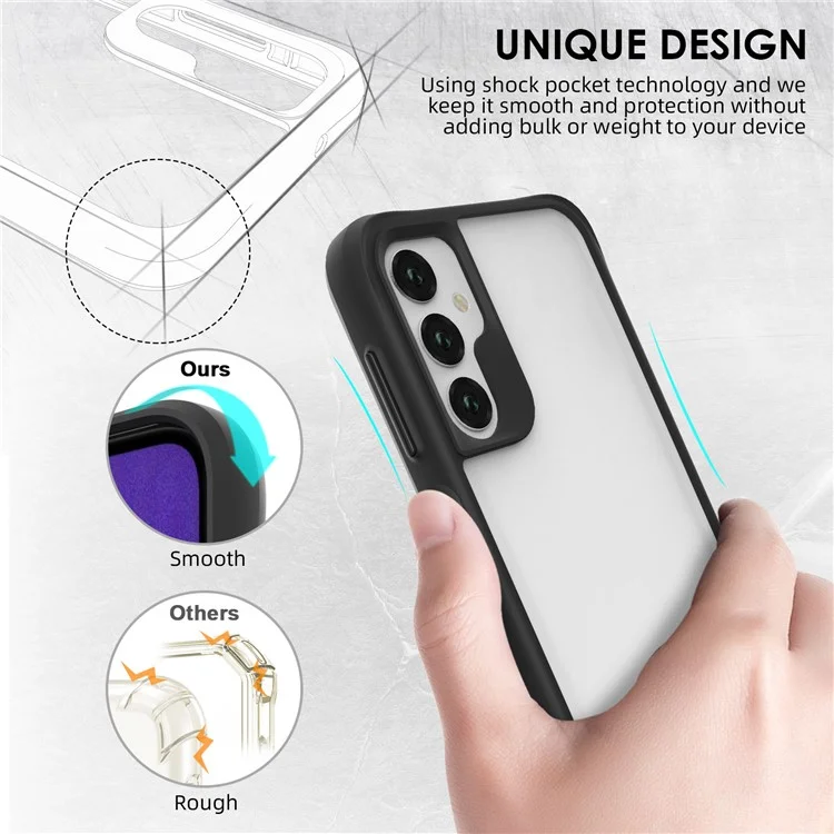 Combat X Mode For Samsung Galaxy A14 5G / A14 4G Four Corner Protection Phone Case Soft TPU Hard PC Shockproof Clear Cover - Black