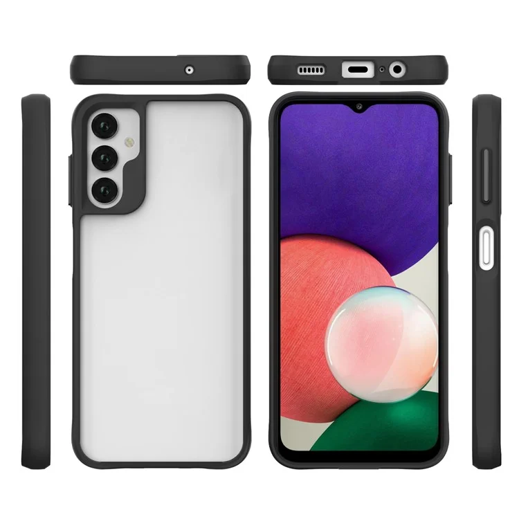 Combat X Mode For Samsung Galaxy A14 5G / A14 4G Four Corner Protection Phone Case Soft TPU Hard PC Shockproof Clear Cover - Black
