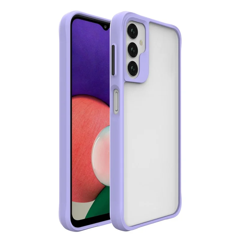 Combat X Mode For Samsung Galaxy A14 5G / A14 4G Four Corner Protection Phone Case Soft TPU Hard PC Shockproof Clear Cover - Purple