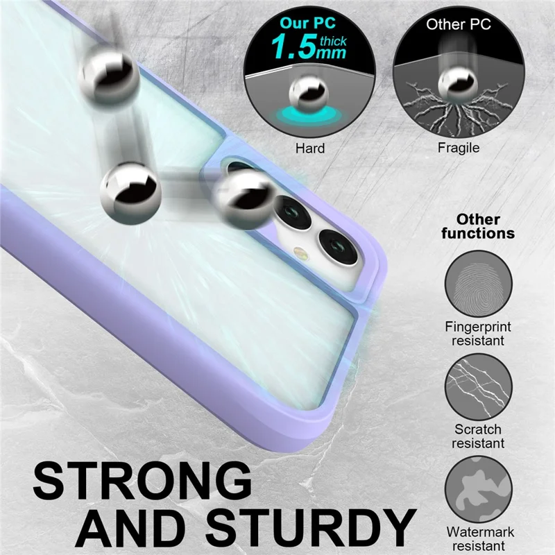 Combat X Mode For Samsung Galaxy A14 5G / A14 4G Four Corner Protection Phone Case Soft TPU Hard PC Shockproof Clear Cover - Purple