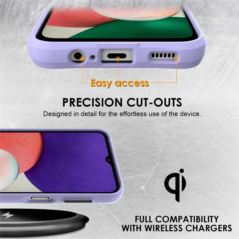 Combat X Mode For Samsung Galaxy A14 5G / A14 4G Four Corner Protection Phone Case Soft TPU Hard PC Shockproof Clear Cover - Purple