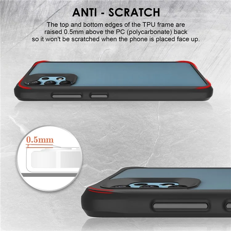 Combat X Mode For Samsung Galaxy A32 4G (EU Version) Drop Protection Transparent Case Hard PC Soft TPU Anti-Scratch Phone Cover - Black