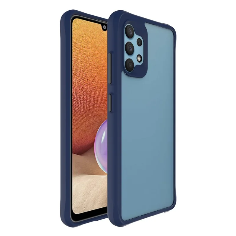 Combat X Mode For Samsung Galaxy A32 4G (EU Version) Drop Protection Transparent Case Hard PC Soft TPU Anti-Scratch Phone Cover - Blue