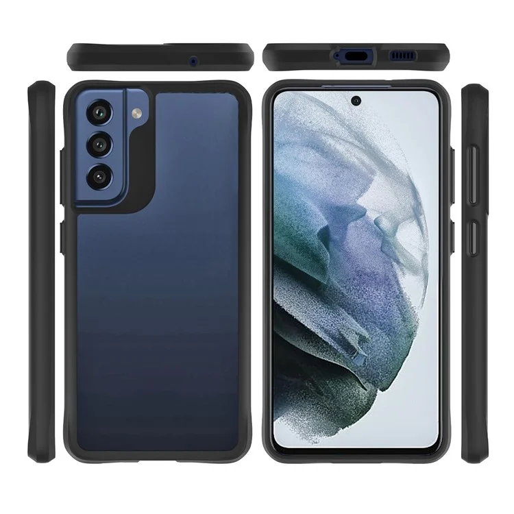 Combat X Mode Für Samsung Galaxy S21 FE 5G Hybrid Hartes PC Weiches TPU Handyhülle Eckenschutz Klare Abdeckung - Schwarz