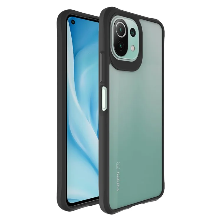 Modo Combate X para Xiaomi Mi 11 Lite 4G / 5G / 11 Lite 5G NE Funda de teléfono dura de PC suave de TPU Cubierta anticaída de cuatro esquinas - Negro