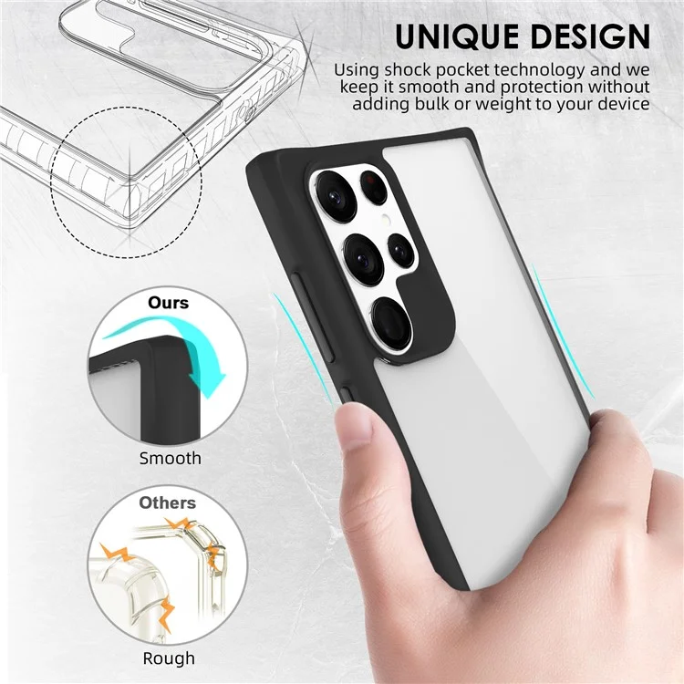Combat X Mode Transparent Phone Case For Samsung Galaxy S21 Ultra 5G, Soft TPU Hard PC Protective Anti-wear Cell Phone Cover - Black