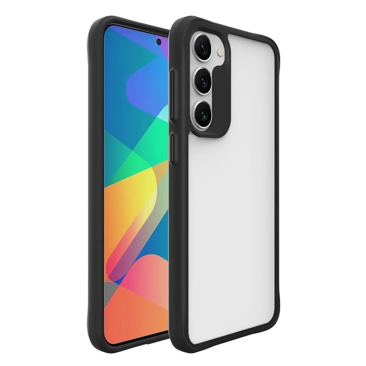 Combat X Mode For Samsung Galaxy S23, Soft TPU Hard PC Protective Transparent Phone Case Anti-fingerprint Cell Phone Back Cover - Black