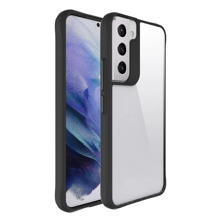 Funda de teléfono transparente modo Combat X para Samsung Galaxy S21 5G / 4G, funda de silicona TPU y PC duro antihuella y anticaídas - Negro