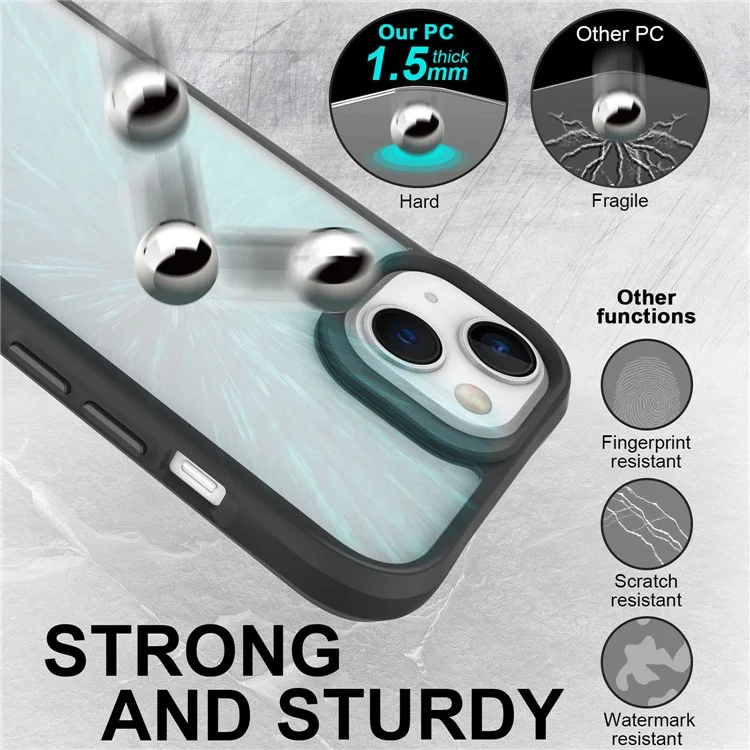 Modo Combat X para iPhone 13 mini de 5,4 pulgadas Cubierta trasera de panel claro de PC duro Funda de teléfono a prueba de golpes de TPU suave de servicio pesado - Negro