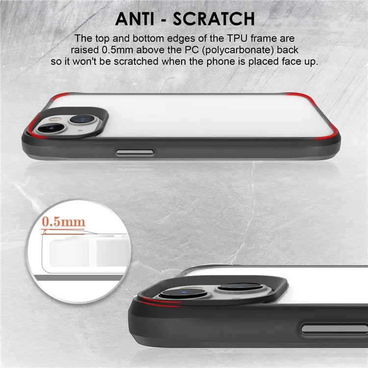 Modo Combat X para iPhone 13 mini de 5,4 pulgadas Cubierta trasera de panel claro de PC duro Funda de teléfono a prueba de golpes de TPU suave de servicio pesado - Negro