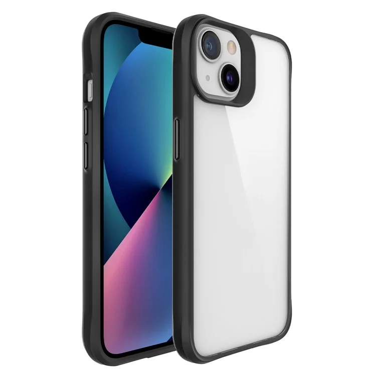 Combat X Mode For iPhone 13 6.1 inch Transparent Cell Phone Case Hybrid Hard PC Panel Flexible TPU Frame Shockproof Protection Cover - Black