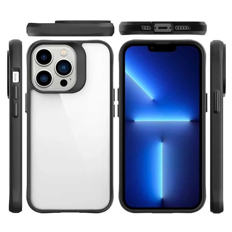 Combat X Mode For iPhone 13 Pro Max 6.7 inch Transparent Hard PC Soft TPU Hybrid Phone Case Protective Cover - Black