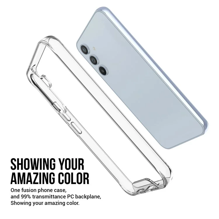 Rückenabdeckung für Samsung Galaxy A54 5G, Klarer PC+TPU-Hybridkoffer Militärischer Grad Stoßfester Gehäusedeckel mit Elektroplattierung Unabhängige Taste