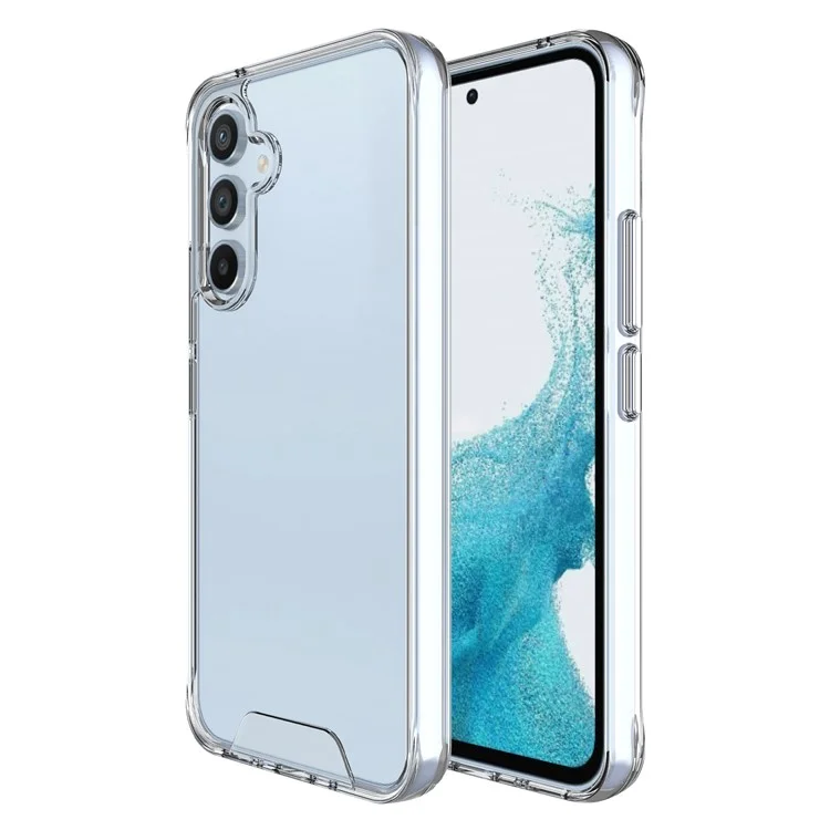 Rückenabdeckung für Samsung Galaxy A54 5G, Klarer PC+TPU-Hybridkoffer Militärischer Grad Stoßfester Gehäusedeckel mit Elektroplattierung Unabhängige Taste