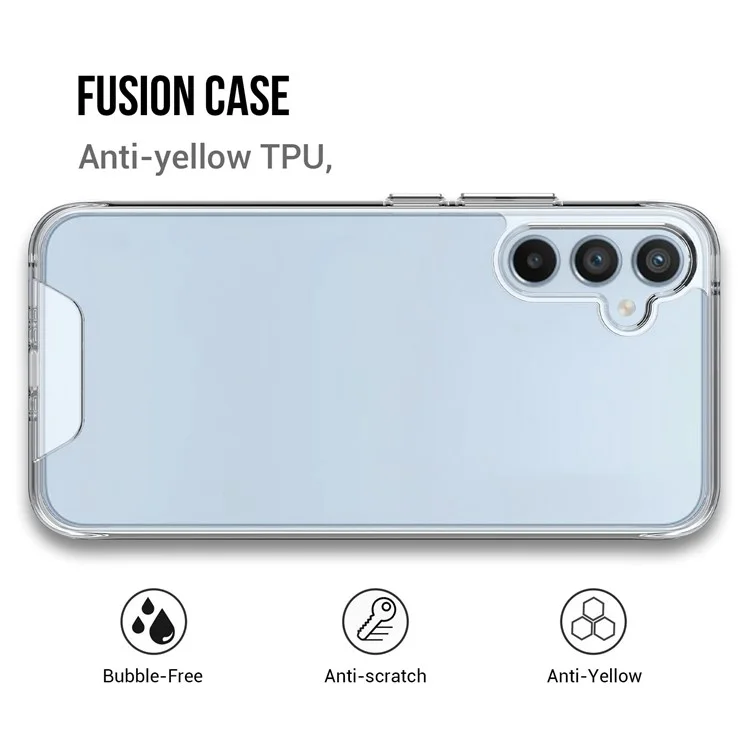 Pour Samsung Galaxy A34 5G Transparent Back Shell, Electroplating Independent Button Military Grade Drop-proof Scratch Proof PC+TPU Cellphone Case