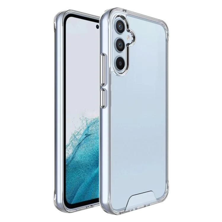 Pour Samsung Galaxy A34 5G Transparent Back Shell, Electroplating Independent Button Military Grade Drop-proof Scratch Proof PC+TPU Cellphone Case