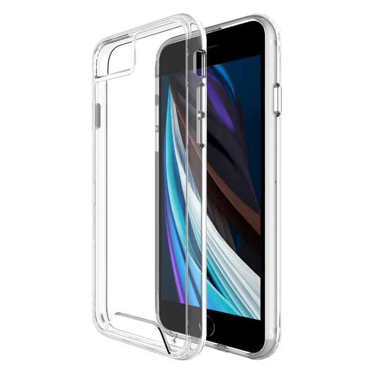 para iphone se (2020) /(2022) / iphone 6 / 6s / 7 / 8 4.7 pulgadas cubierta de teléfono anti-drop de grado militar pc+tpu hybrid case con botón de electroplatización independiente