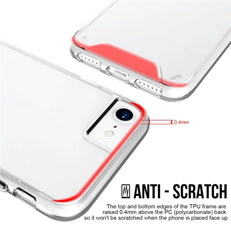 pour iphone se (2020) / (2022) / iphone 6 / 6s / 7 / 8 4,7 pouces couverture de téléphone anti-drop militaire pc + étui hybride tpu avec bouton indépendant électropullant