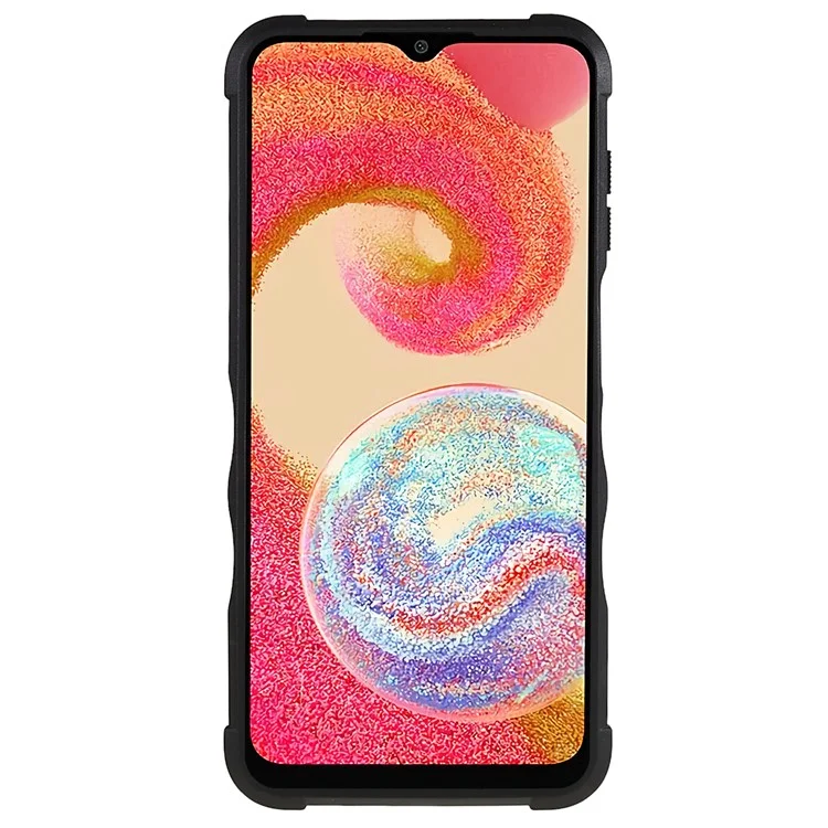 For Samsung Galaxy A04e 4G / F04 4G / M04 4G Non-slip Grip PC+TPU Phone Case Ring Holder Kickstand Protective Cover - Blue